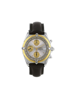Breitling - 1990 pre-owned Chronomat 39mm - men - Leather/Gold/Sapphire Glass/stainless steel - One Size - SILVER