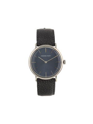 Audemars Piguet - 1970 pre-owned mechanical 34mm - men - Leather/Acrylic/White Gold - One Size - Blue