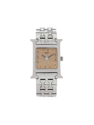 Hermès - 2000 pre-owned Heure H 21mm - women - stainless steel/glass - One Size - PINK