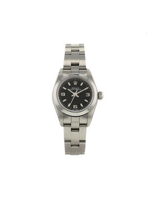 Rolex - 1998 pre-owned Oyster Perpetual Lady 25mm - women - Sapphire Glass/stainless steel - One Size - Black