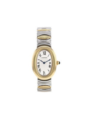 Cartier - 1990 pre-owned Baignoire 22mm - women - stainless steel/glass/Yellow Gold - One Size - GOLD