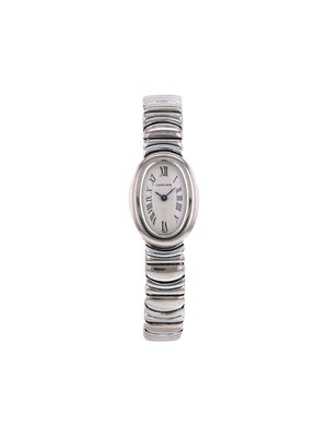 Cartier - 1990 pre-owned Baignoire 22mm - women - Sapphire Glass/White Gold - One Size - White