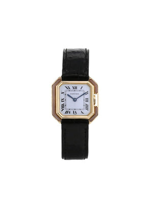 Cartier - 1980 pre-owned Ceinture 25mm - women - Leather/glass/Yellow Gold - One Size - White
