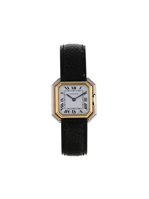 Cartier - 1980 pre-owned Ceinture 24mm - women - Leather/White Gold/Yellow Gold - One Size - WHITE