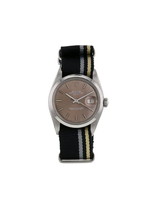 Rolex - 1978 pre-owned Oyster Perpetual Date 34mm - men - stainless steel/Fabric - One Size - brown