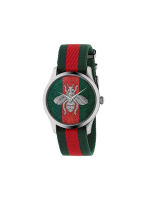 Gucci - G-Timeless 38mm watch - men - Nylon/stainless steel - One Size - Green