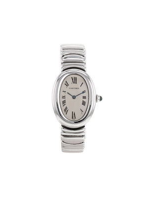 Cartier - 2000 pre-owned Baignoire 22mm - women - Sapphire Glass/White Gold - One Size - SILVER