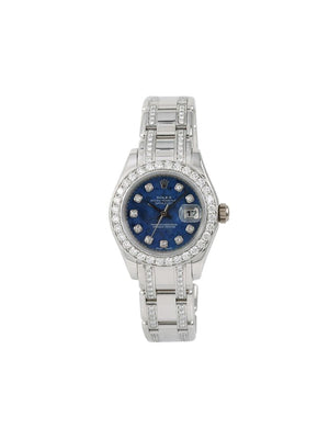 Rolex - 2006 pre-owned Masterpiece 29mm - women - Diamond/White Gold - One Size - Blue