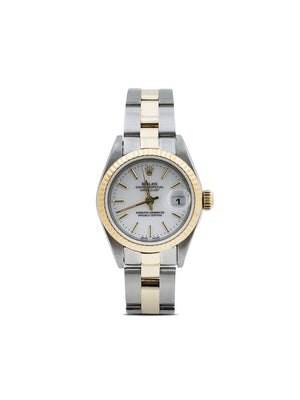 Rolex - 2002 pre-owned Datejust 35mm - women - 18kt Yellow Gold/stainless steel - One Size - White