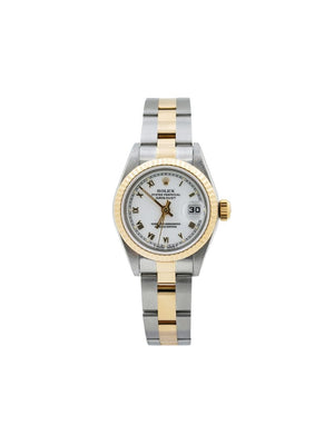 Rolex - 1990 pre-owned Oyster Perpetual Datejust 26mm - women - 18kt Gold/stainless steel - One Size - White