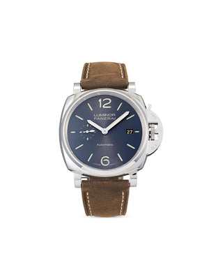 Panerai - 2020 unworn Luminor Due 44mm - men - Leather/stainless steel/Sapphire Crystal - One Size - Grey