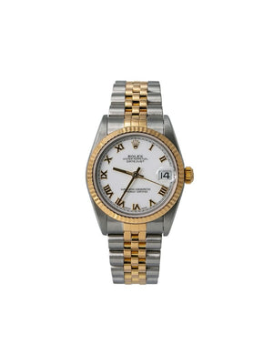 Rolex - 2002 pre-owned Datejust 31mm - women - 18kt Yellow Gold/stainless steel - One Size - White
