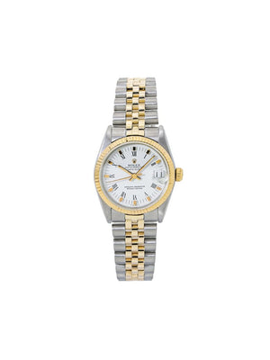 Rolex - 1980s pre-owned Oyster Perpetual Datejust 31mm - women - 18kt Gold/stainless steel - One Size - White