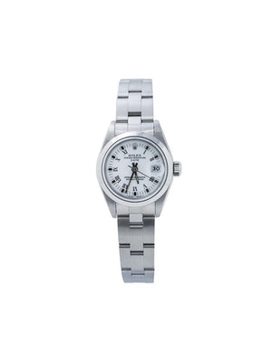 Rolex - 1985 pre-owned Oyster Perpetual Date 26mm - women - stainless steel - One Size - White