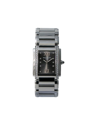 Patek Philippe - 2007 pre-owned Twenty 4 25mm - women - Diamond/stainless steel - One Size - Grey
