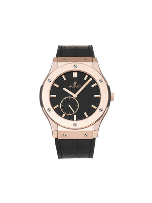 Hublot - 2020 unworn Classic Fusion 45mm - men - Leather/Sapphire/Rubber/Rose Gold - One Size - Black