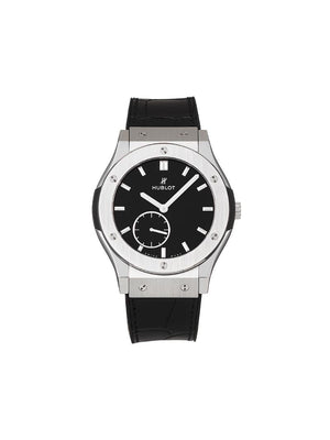 Hublot - 2020 unworn Classic Fusion 45mm - men - Leather/Titanium/Sapphire/Rubber - One Size - Black