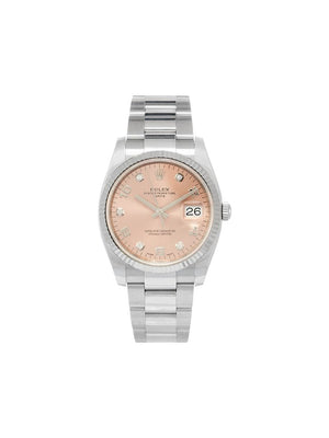 Rolex - 2020 unworn Oyster Perpetual Date 34mm - women - stainless steel/Sapphire Crystal/White Gold - One Size - PINK