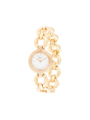 Christian Dior - pre-owned chain wristwatch - women - stainless steel - One Size - GOLD