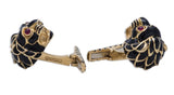 David Webb Lion Cufflinks 18K Yellow Gold