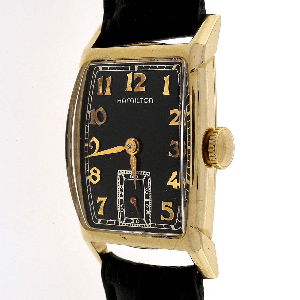 Art Deco 1940 Hamilton 19 Jewel M982 14k Yellow Gold Men\'s Ladies Watch