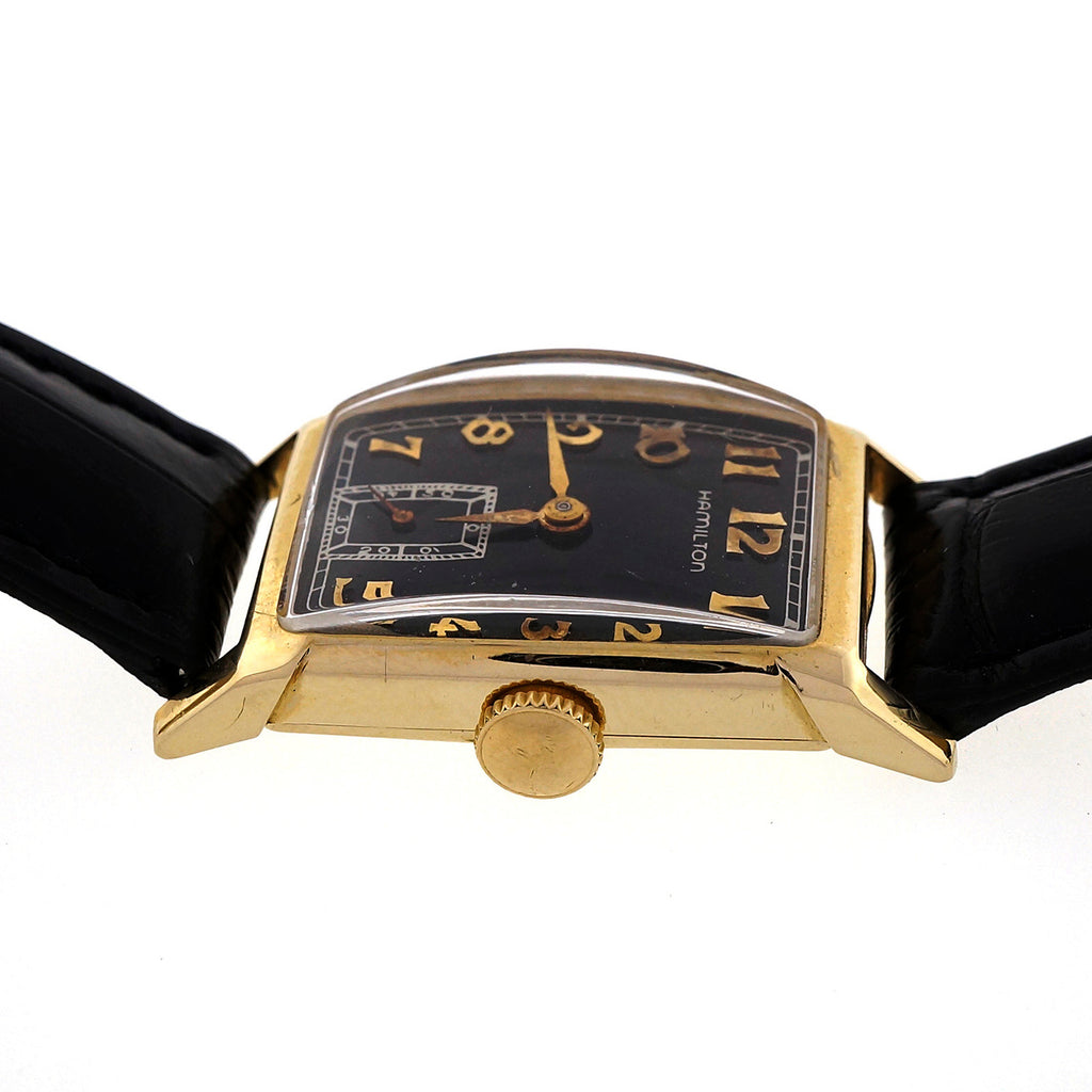 Art Deco 1940 Hamilton 19 Jewel M982 14k Yellow Gold Men\'s Ladies Watch
