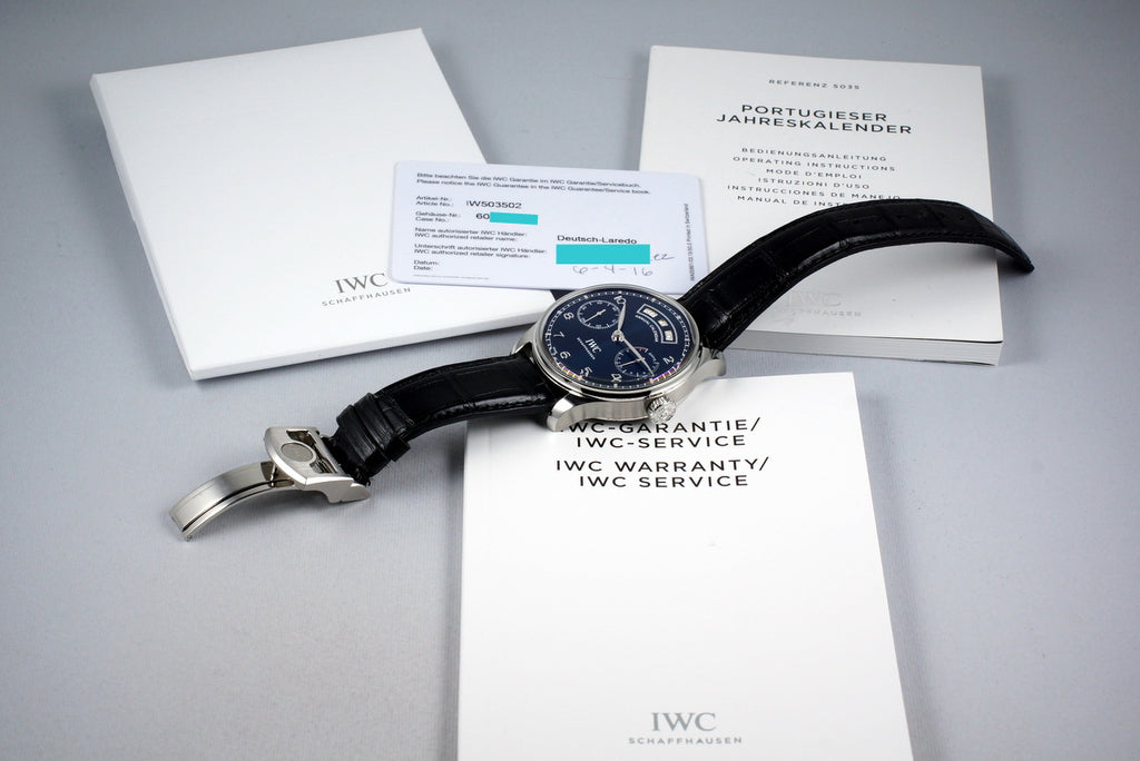2016 IWC ANNUAL CALENDAR IW503502 WITH BOX AND PAPERS