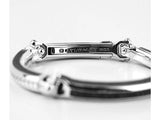 David Yurman Sterling Silver Universal Bolt Link Black Diamond Bracelet