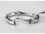 David Yurman Sterling Silver Universal Bolt Link Black Diamond Bracelet