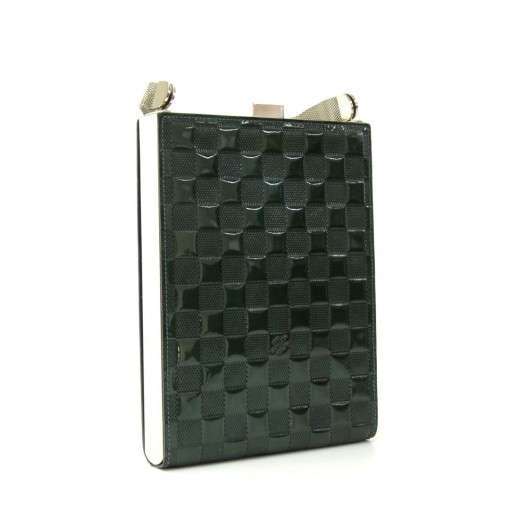 Louis vuitton ange gm deep green top damier vernis leather evening bag