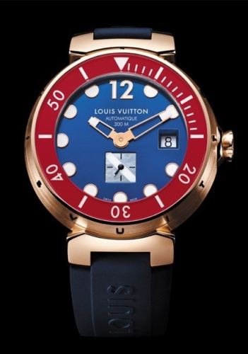 Louis Vuitton 18 Karat Rose Gold Tambour Diver Watch Ref. Q103E at