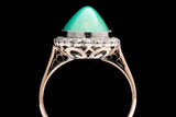 Edwardian Turquoise & Diamond Ring in Platinum and 14K Gold