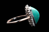 Edwardian Turquoise & Diamond Ring in Platinum and 14K Gold