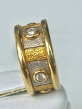 Two-tone ring, 18 ky gold and diamonds - size 54/17.20 mm