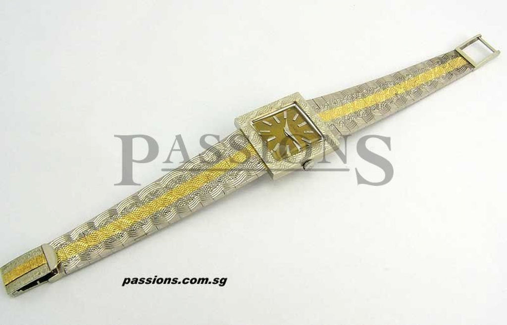 Eska Watch Co, Circa 1960s in 18K Yellow & White gold