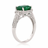 2.30ct Emerald and 0.65ctw Diamonds 18KT White Gold Ring