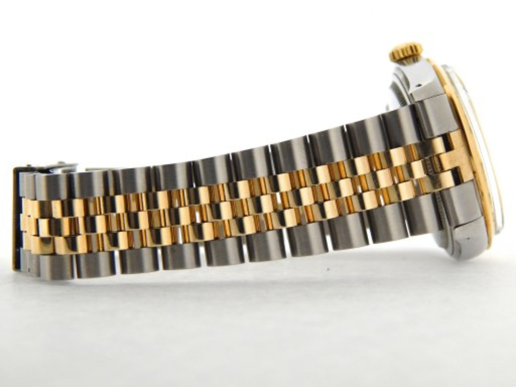 Pre Owned Mens Rolex Two-Tone Datejust with a Gold Diamond Dial 16013