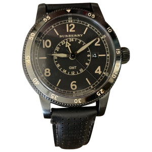 Burberry black steel watch