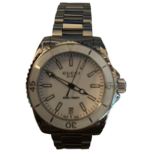 Gucci dive silver steel watch