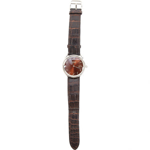 Hermès arceau brown steel watch