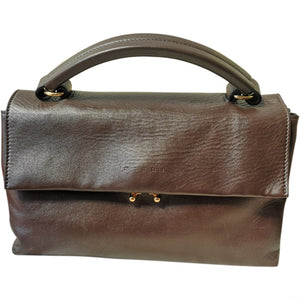 Marni trunk brown leather handbag