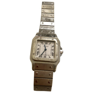 Cartier santos galbée silver steel watch