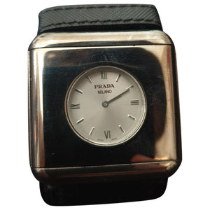 Prada black steel watch