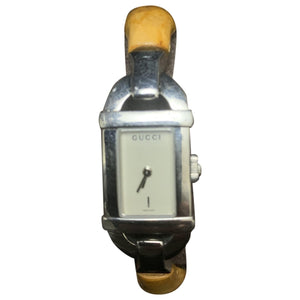 Gucci bamboo brown steel watch