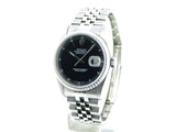 Pre Owned Mens Rolex Stainless Steel Datejust with a Black Dial 16220