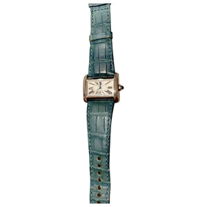 Cartier divan  white gold watch