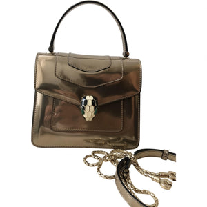 Bvlgari serpenti gold leather handbag