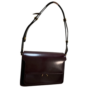 Marni trunk burgundy leather handbag