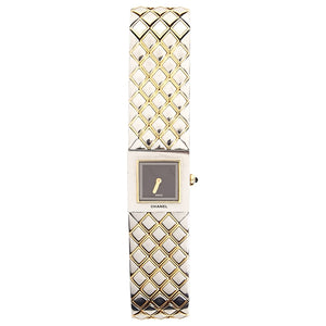 Chanel matelassée silver steel watch