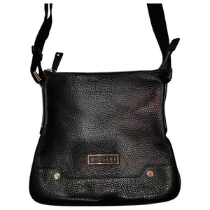 Bvlgari black leather bag